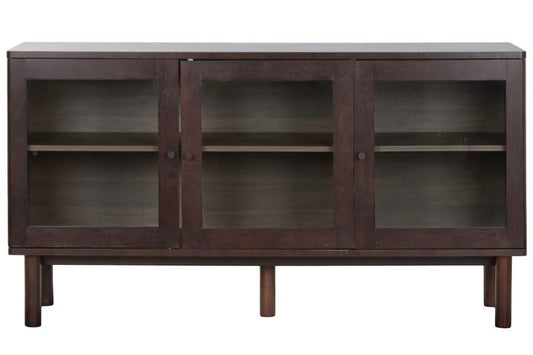 BUFFET MDF CRISTAL 140X40X75 MARRON OSCURO