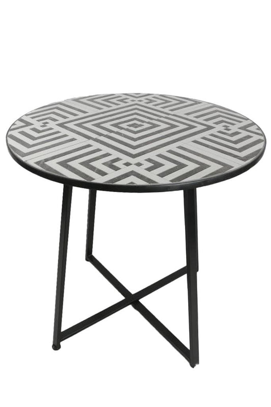 MESA PIEDRA METAL 60X60X75,5