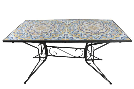 MESA COMEDOR FORJA CERAMICA 140X70X75,5 MOSAICO