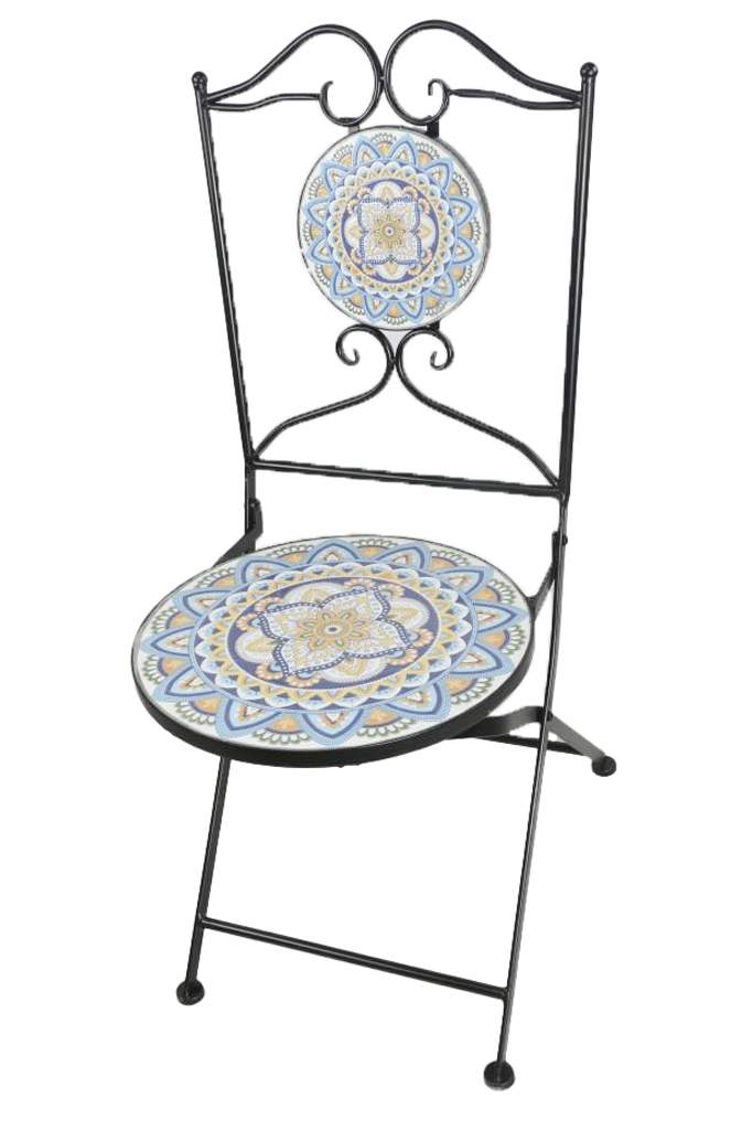 SILLA FORJA CERAMICA 42X50X90 MOSAICO MULTICOLOR