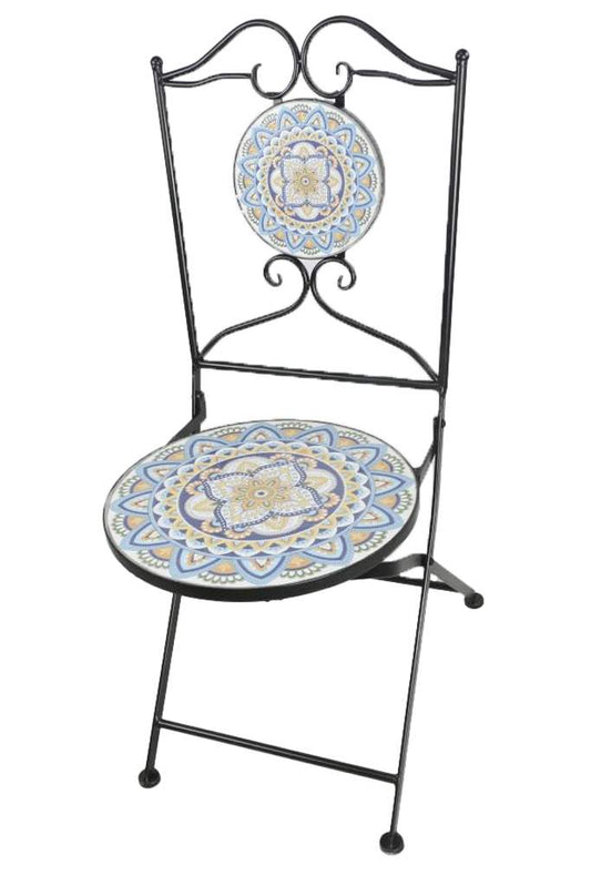 SILLA FORJA CERAMICA 42X50X90 MOSAICO MULTICOLOR