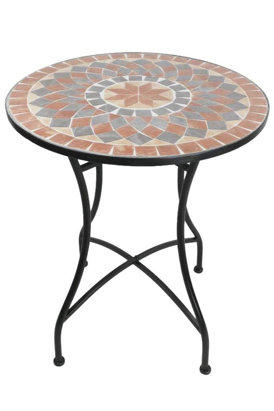 MESA METAL CERAMICA 60X60X72 MOSAICO MULTICOLOR