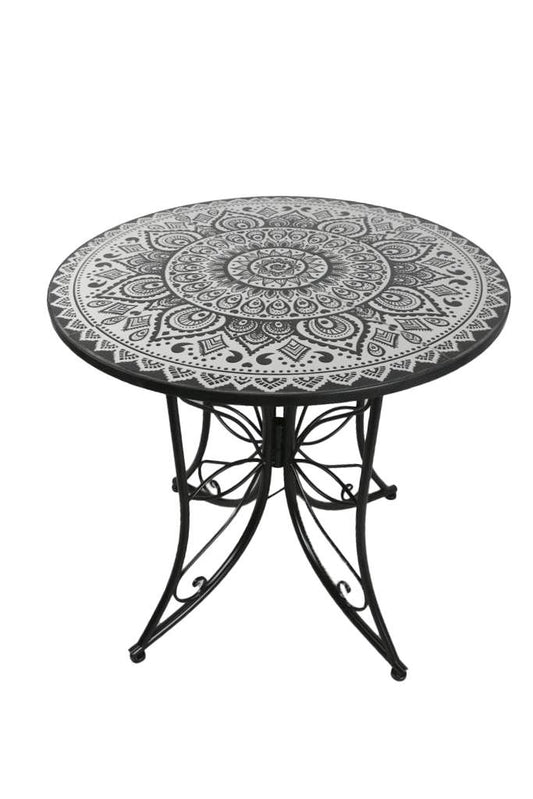 MESA METAL CERAMICA 80X80X76 NEGRO