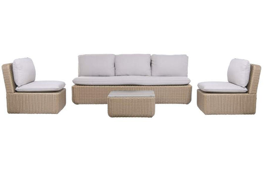 SOFA SET 4 RATAN SINTETICO 215X90X75 DESENFUNDABLE