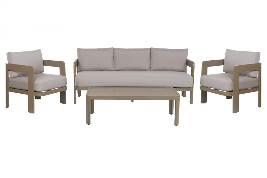 SOFA SET 4 ALUMINIO 188X75X67 ESPUMA DENSIDAD 23D