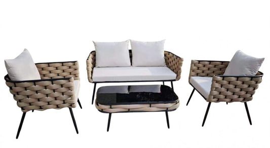 SOFA SET 4 CUERDA METAL 138X72X68