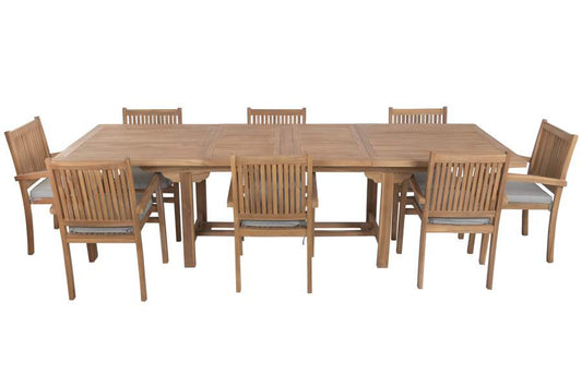 MESA COMEDOR SET 9 TECA 210X100X76 310 EXTENSIBLE