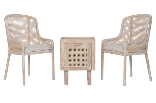 SILLA SET 3 TECA RATAN 53X50X91 NATURAL
