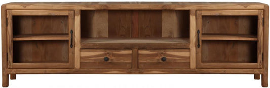 MUEBLE TV TECA RECICLADA CRISTAL 200X35X65