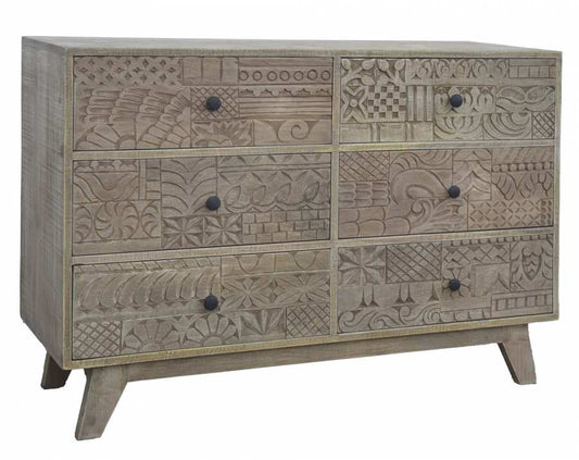 COMODA MANGO 118X40X81 TALLADO