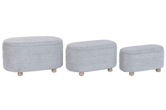 DESCALZADORA SET 3 POLIESTER MADERA 82X48X45 VERDE