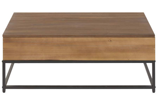 MESA CENTRO PLEGABLE HIERRO ABETO 100X55X40