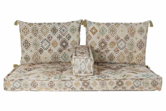 SILLON SET 4 ALGODON 145X76X13 DESGASTADO BEIGE