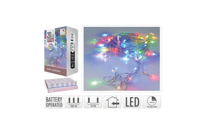 SET 20 GUIRNALDAS MULTICOLOR LED TEMPORIZADOR