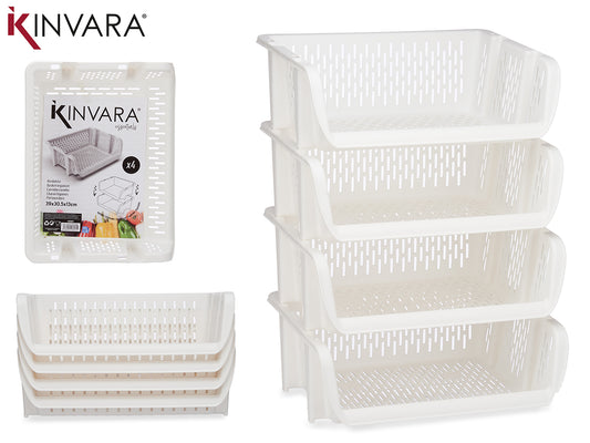 SET 4 VERDULERO APILABLE BLANCO