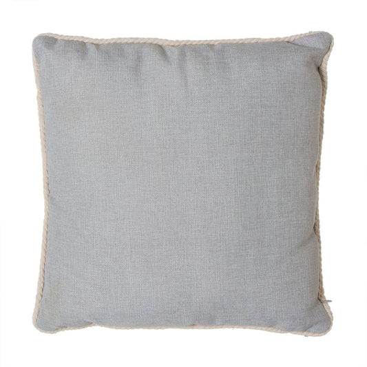 COJIN 42X42 BORDE CUERDA GRIS CLARO