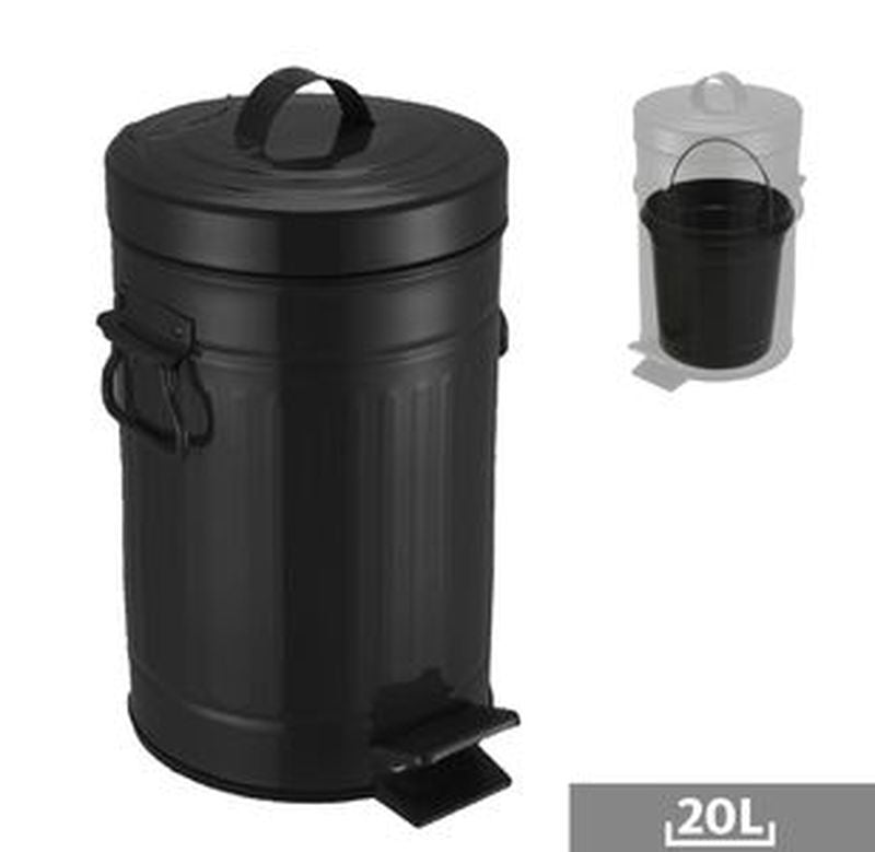 PAPELERA ANTIGUA 20L NEGRA