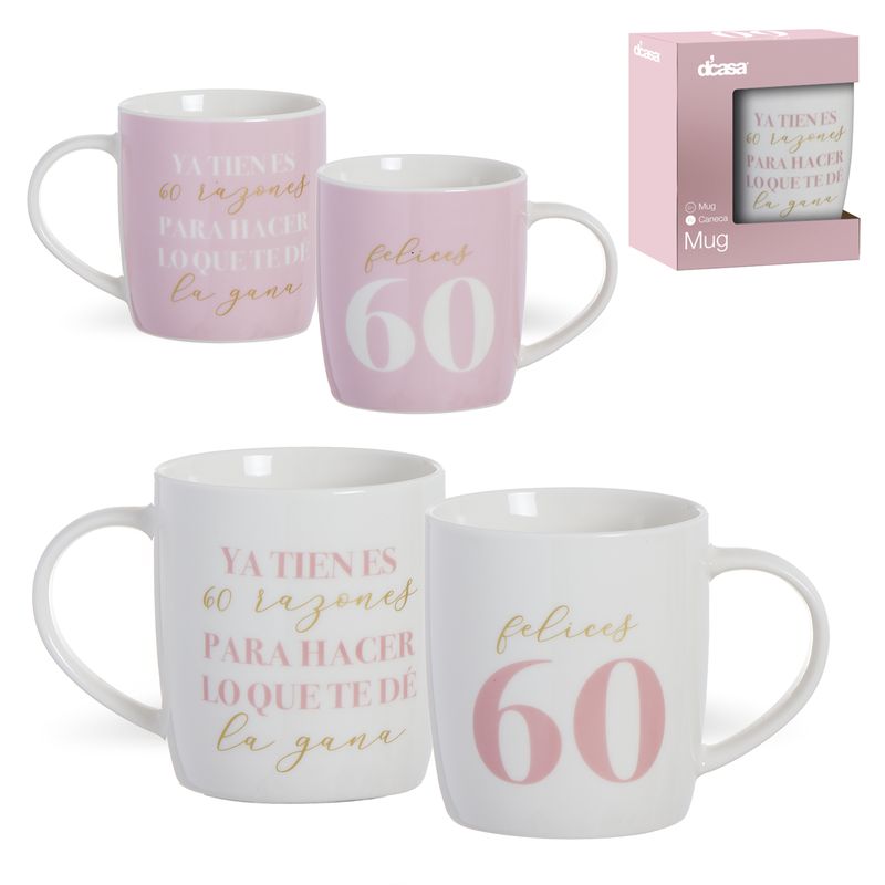 JUEGO 2 MUG 350ML 60 AÑOS