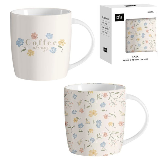 JUEGO 2 MUG 350ML FLORES