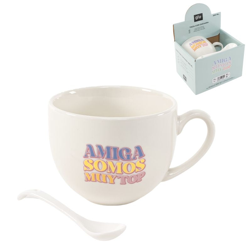 TAZA CON CUCHARA 265ML AMIGA