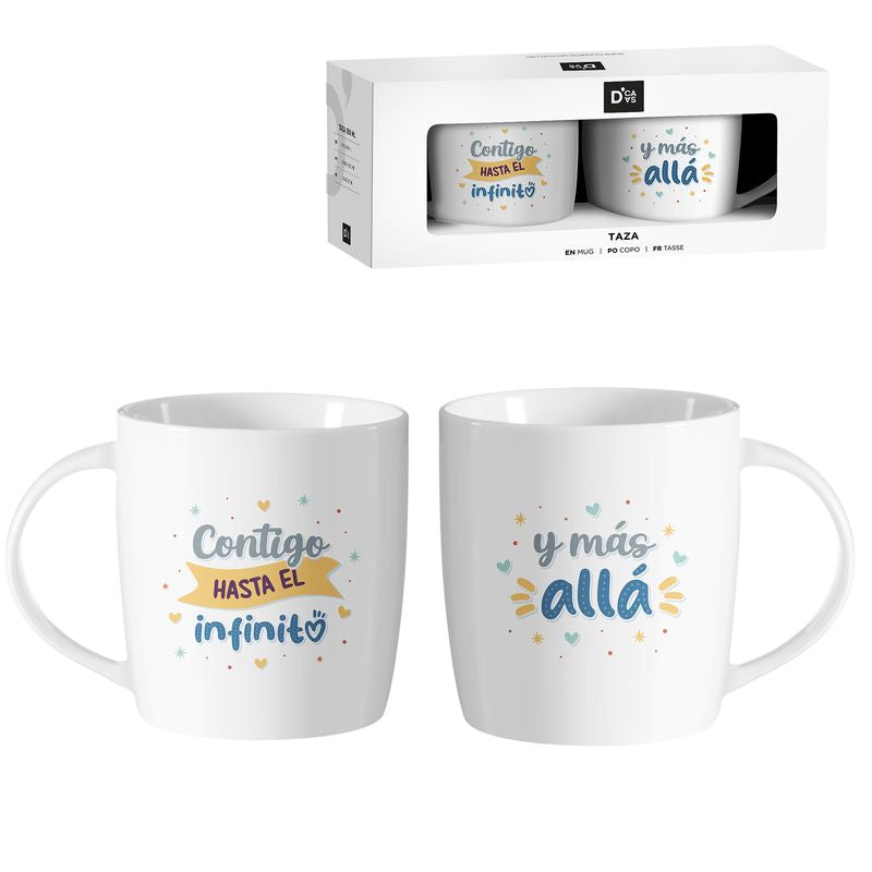 JUEGO DE 2 MUGS 350ML CONTIGO AL INFINITO