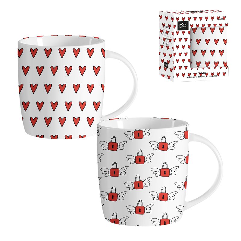 JUEGO 2 MUG 350ML AMOR