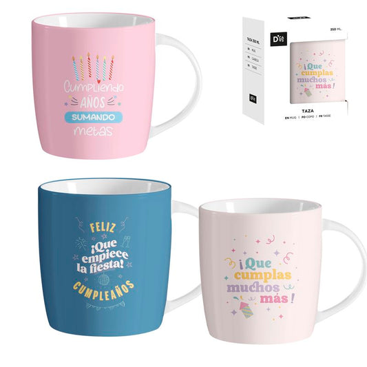 JUEGO 3 MUG 350ML CUMPLEAÑOS