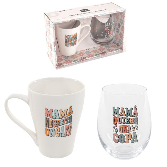 JUEGO MUG CON VASO MAMA