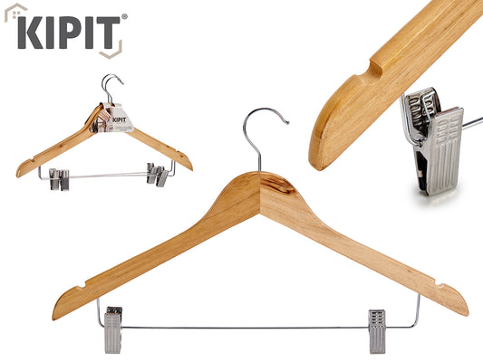 SET 2 PERCHAS MADERA CON PINZA METAL