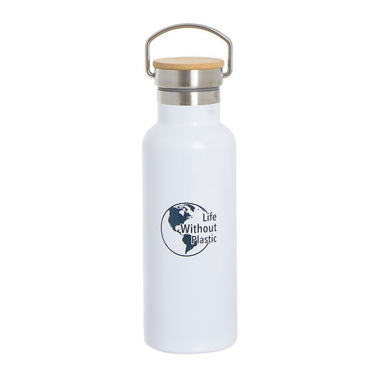 BOTELLA ACERO INOX. 500ML LIFE BLANCO