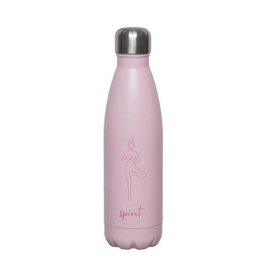 BOTELLA ACERO INOX. 500ML YOGA ROSA