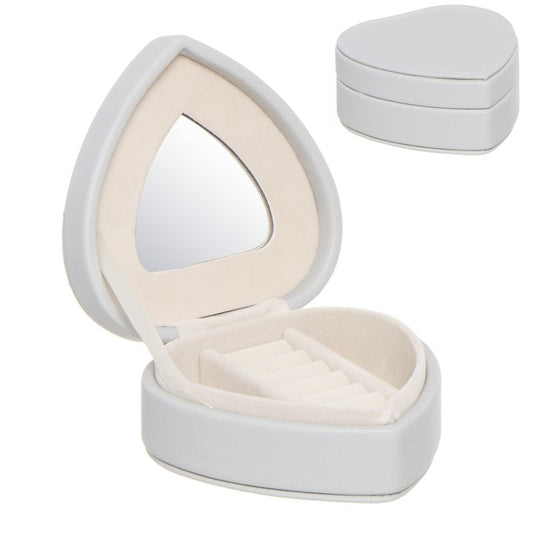 JOYERO FORMA CORAZON GRIS