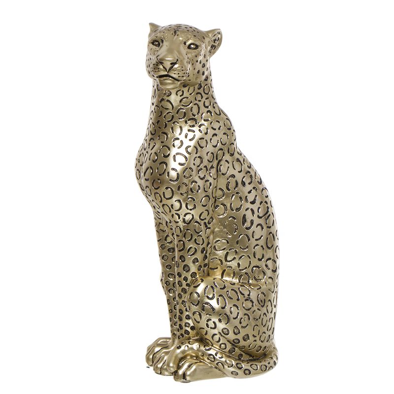 FIGURA LEOPARDO SENTADO ORO