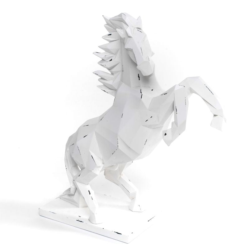 FIGURA CABALLO ORIGAMI BLANCO