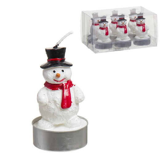 PACK 6 TEALIGHT MUÑECO DE NIEVE