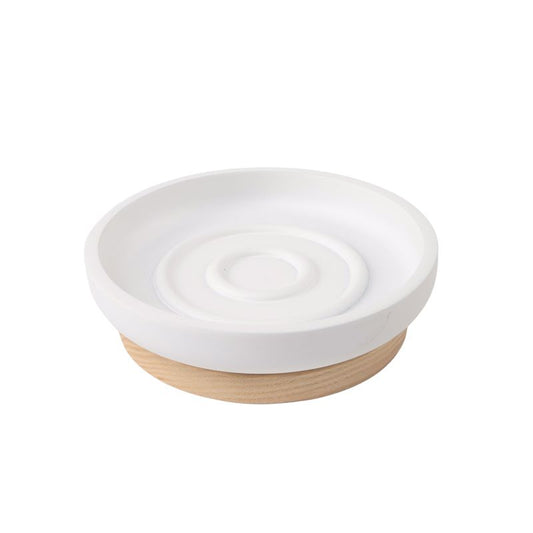 JABONERA BICOLOR BLANCO/MADERA