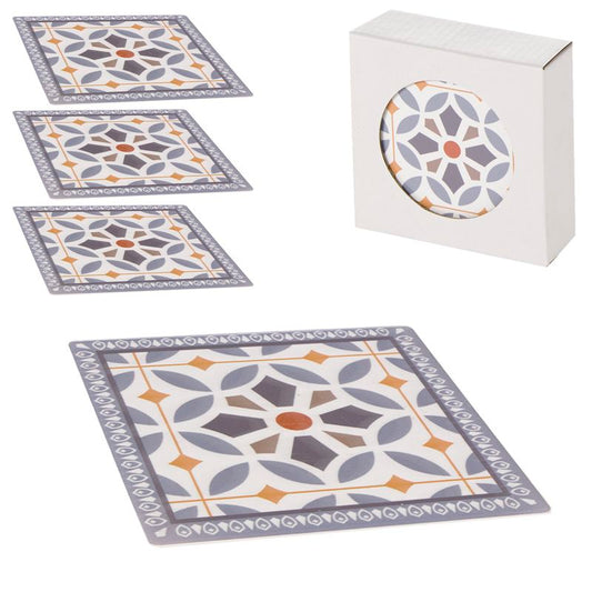 JUEGO DE 4 POSAVASOS CERAMICA HIDRAULICO