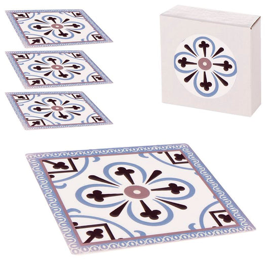 JUEGO DE 4 POSAVASOS CERAMICA HIDRAULICO