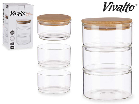 TRIPLE TARRO COCINA BOROSILICATO C TAPA BAMB 3X400