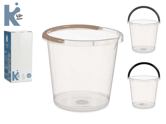 CUBO AGUA TRANSPARENTE 13L CON ASA SURT 3 COL OSC