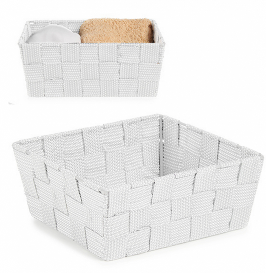 CESTA RECTANGULAR SIN ASAS BLANCA PEQUEÑA